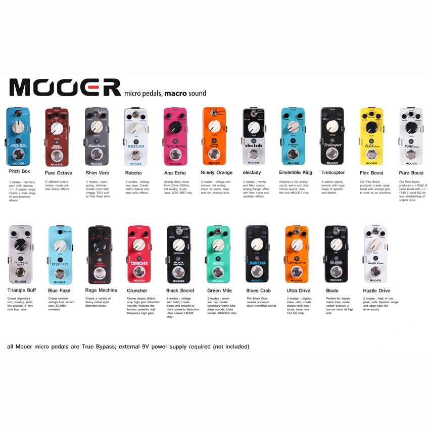 We have a fantastic range of Effect Pedals including Mooer, Boss, NUX, DanElectro, TomsLine starting from only $50